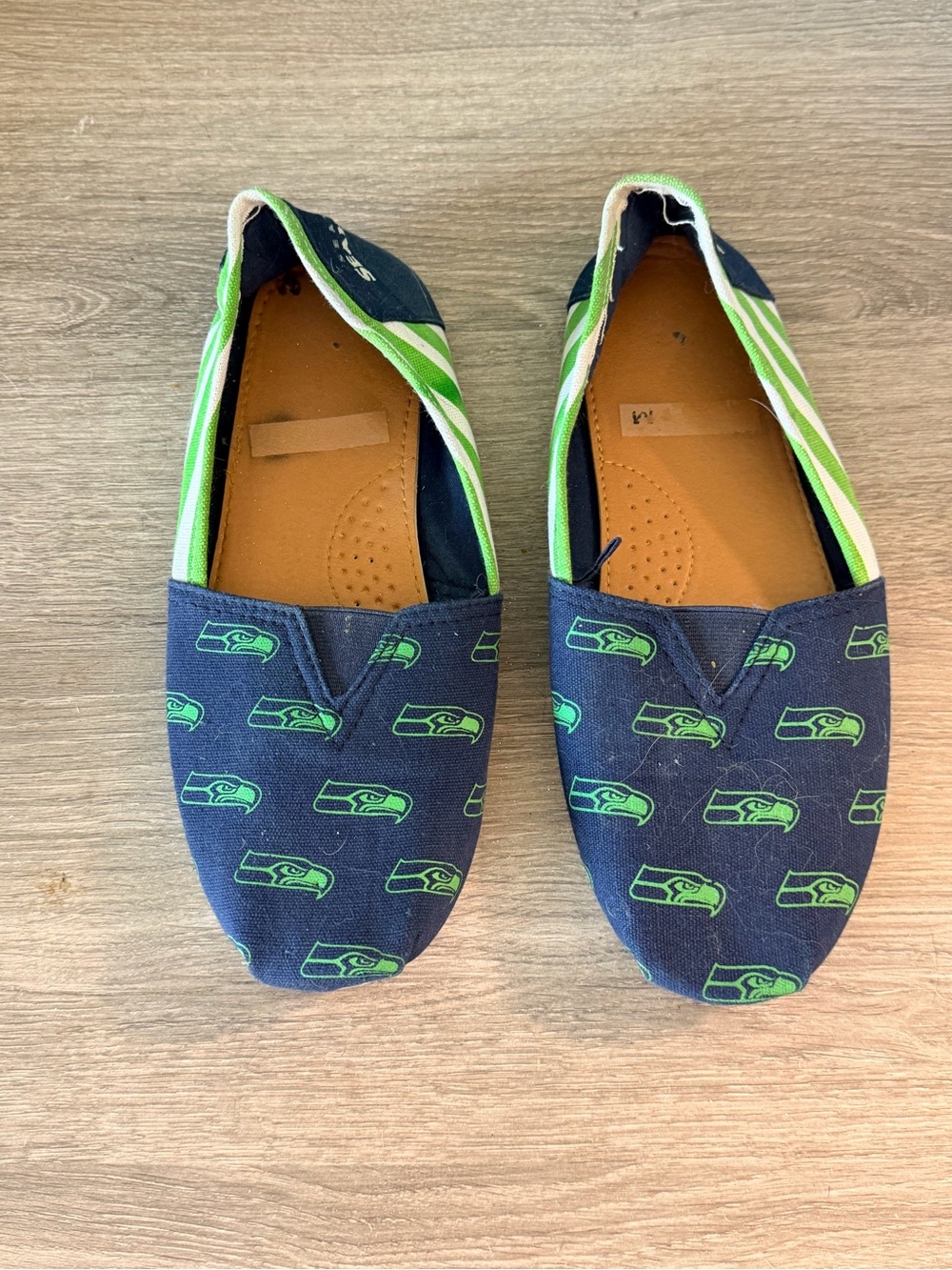 Seattle Seahawks Navy & Green Slip-On Shoes for Women